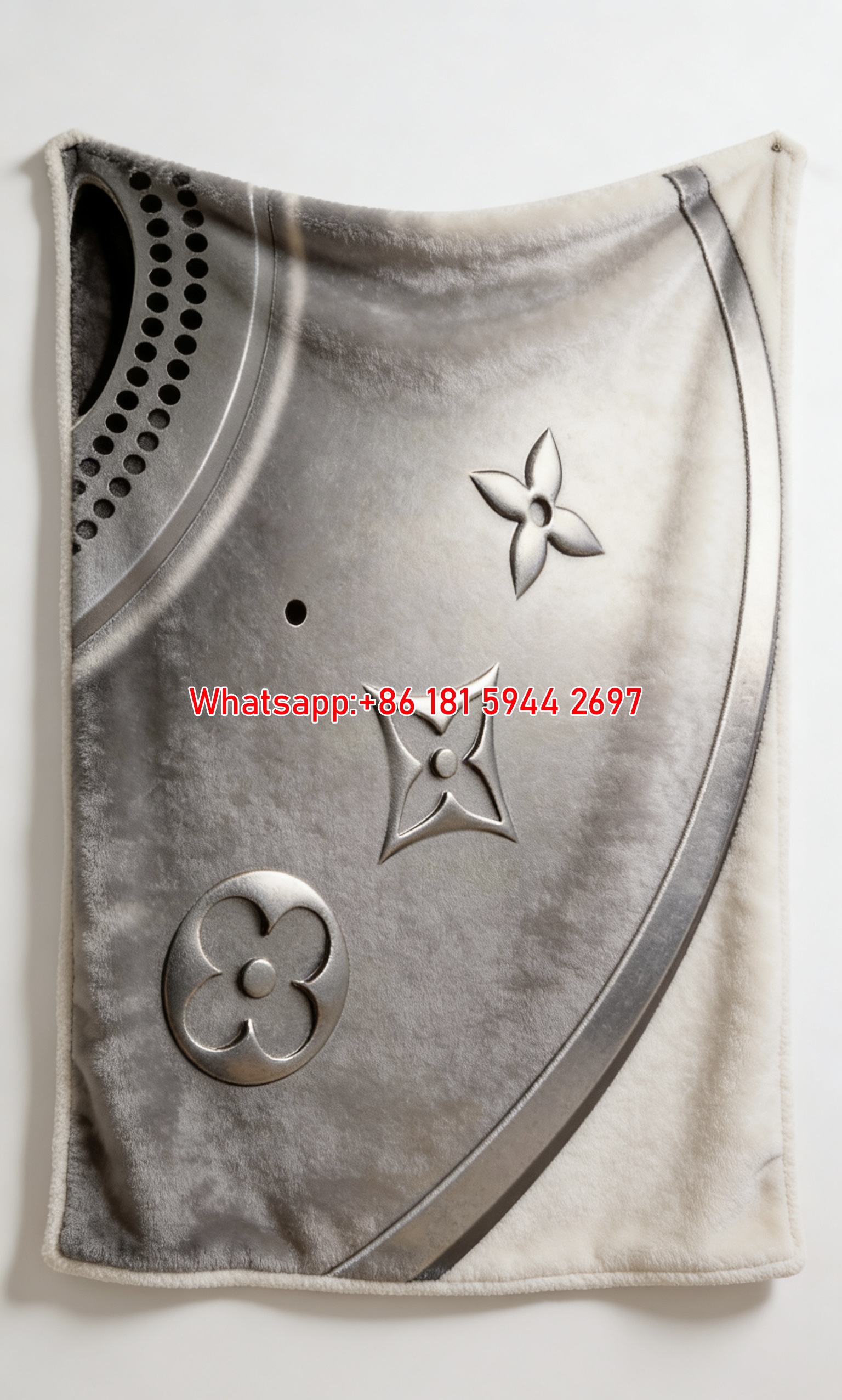 Luxury LV Monogram Embossed Flannel Sofa Throw Blanket 484